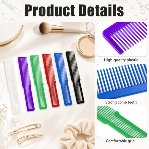 Set de 30 Peines de plástico para barbería coloridos miniatura 3