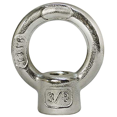 1 PC 3/8'' Boat Marine 316 Stainless Steel Lifting Eye Nut 1,000 LB Cap UNC Tap