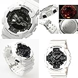 G-SHOCK 20気圧防水 アナデジ プラベルトウォッチ メンズ向（GA-110GW-7 GA-110MB-1A GA-110MR-4） (GA-110GW-7（White and Black Series）)