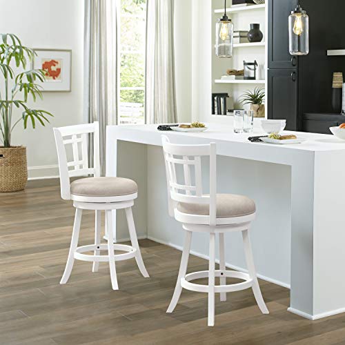 Hillsdale Fairfox 24.5" Wood Swivel Counter Height Stool, White - Image 8