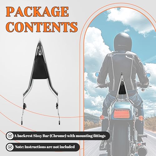 image for HECASA Detachable Backrest Sissy Bar Compatible with 2009-2024 Harley 