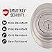Kwikset Dakota Front Door Lock Handle and Deadbolt Set, Entry Handleset Exterior with Interior Door Knob, Satin Nickel, Pick Resistant SmartKey Rekey Deadbolt Security