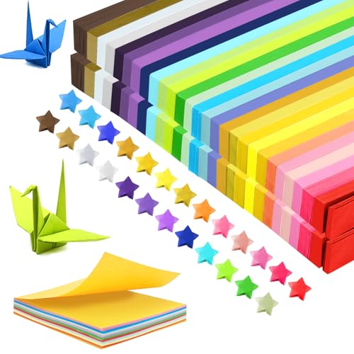 Prebarfun 2800 Stück Origami Sterne Papier, Papierstreifen zum Basteln, Star Paper,Paper Star Strips für Basteln DIY Dekoration Geschenk