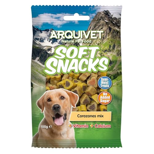Arquivet Soft Snacks para Perro Corazones Mix, 100 g (Paquete de 1)