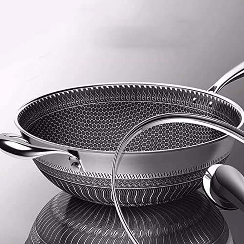 Sartén Wok de acero inoxidable con textura honeycomb miniatura 4