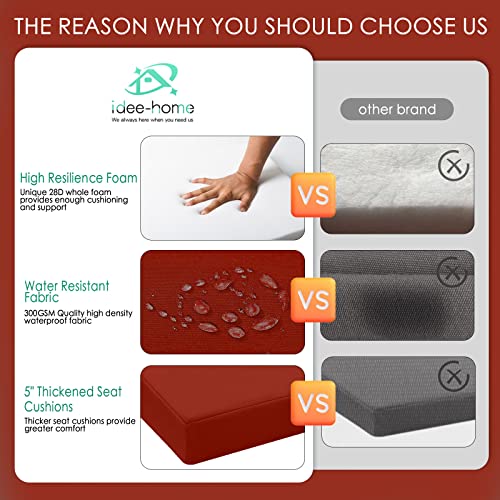 Idee-Home Deep Seat Patio Cushions, 24X24 Outdoor Cushions, Replacement Cushions Back Cushion, Outdoor Hampton Bay Patio Cushions For Backyard Couch Sofa, 2Pcs Set, Seat: 24 X 24 Back: 24 X 22 #TOP2