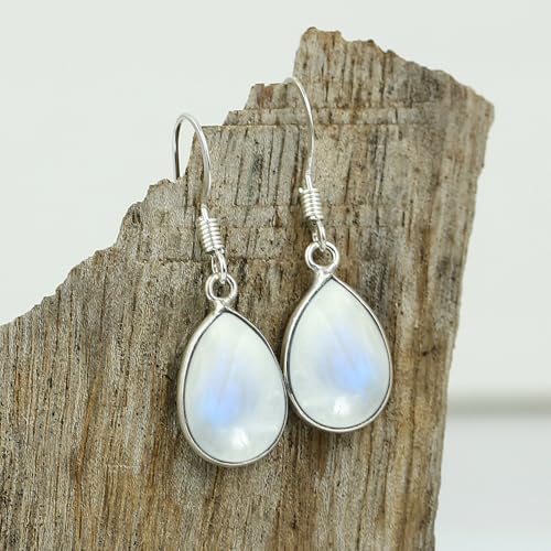 14k Yellow Gold Plated & Silver Plated Natural Gemstone Dangle Earrings for Women - Pear Shape Light Weight Trendy Birthstone Handmade Dangle & Drop Earrings Jewelry - Gifts for Her3