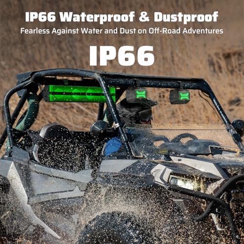 Ehaho 2.1CH Stereo UTV Sound Bar, 26 Inch Bluetooth UTV Speakers with RGB | BT & AUX/USB, ATV Speaker System & Subwoofer, 700W Peak Power, IP66 Waterproof, Fits 1-2 Roll Cages for Golf Cart UTV RZR