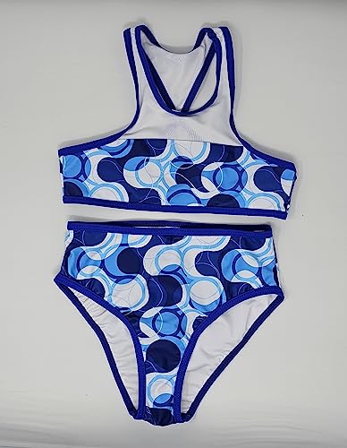 Image of Girls Two Piece Print, Solid Color Bikini Bathing Suit
