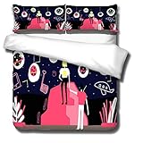 ZSDFPW Funda nórdica Impresa en 3D Azul Negro Rojo Cielo Es