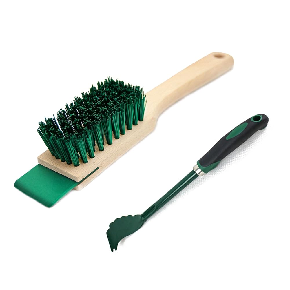 Ctrlzs Mower Deck Scraper With Ergonomic,Long Handle Scraper And Stiff Bristle Brush,Cleaning Tool For Gardening
