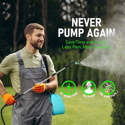 Battery-Powered 2-Gallon Electric Backpack Sprayer with 5 Nozzles & Adjustable Strap