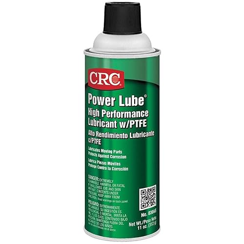 CRC Power Lube lubricante industrial de alto rendimiento con PTFE 16 oz Peso neto 11oz aerosol color ámbarblanco CRC Power Lube lubricante industrial de alto rendimiento con PTFE 16 oz Peso neto 11oz aerosol color ámbarblanco