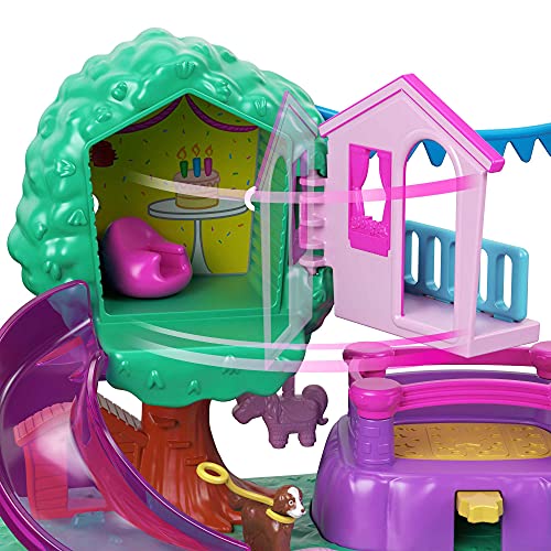 Polly Pocket Pollyville Playground Adventure Playset, Micro Polly Doll, Treehouse, Slide, Bouncy Castle, Jungle Gym, Ice Cream Cart, Peaches Figure & More, Great Gift for Ages 4 Years Old & Up - Thumbnail 4