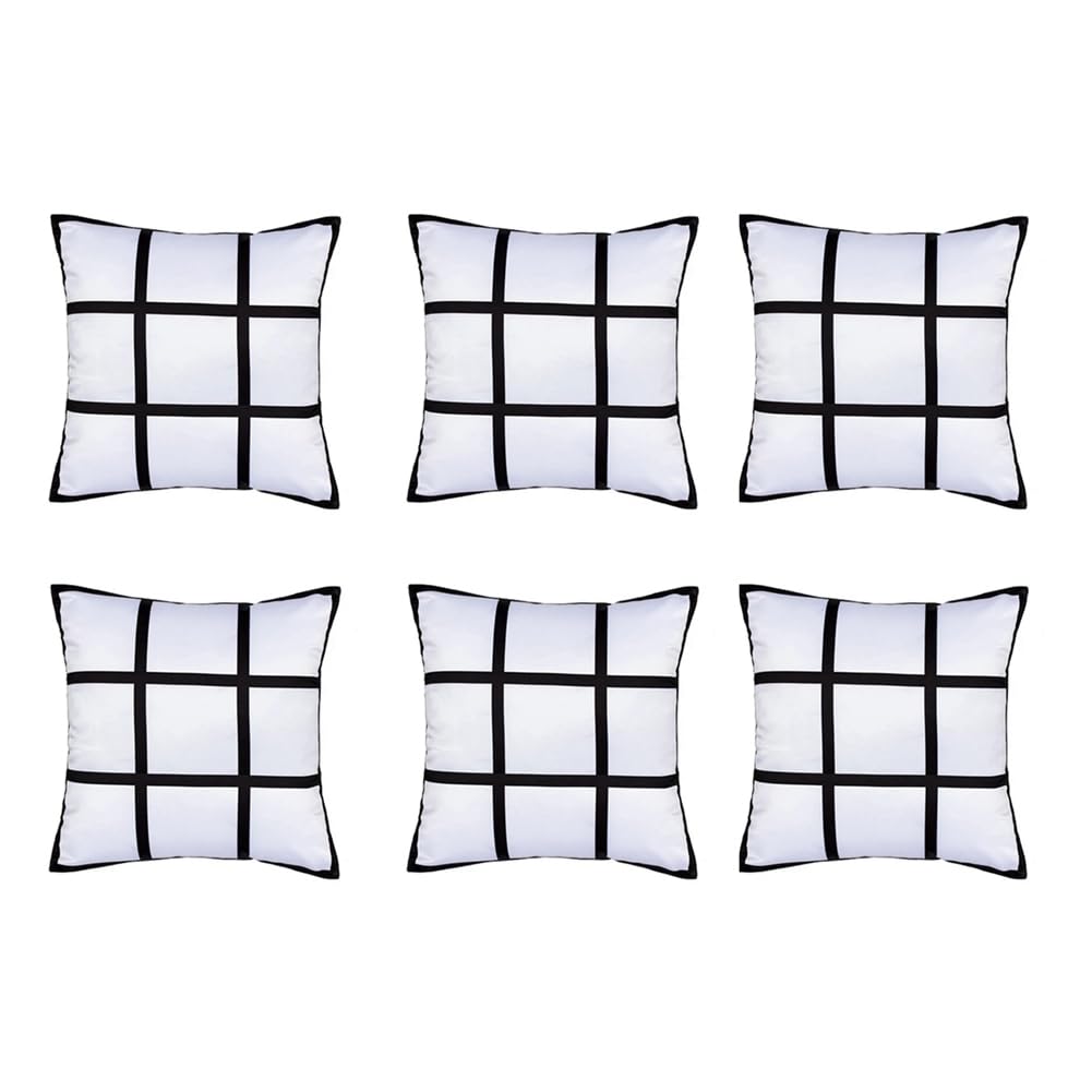 6 StüCk Sublimation Blank Panel Kissenbezug DIY Polyester Kissenbezug 9 Foto WäRmeüBertragungsdruck Wurfkissenbezug, L