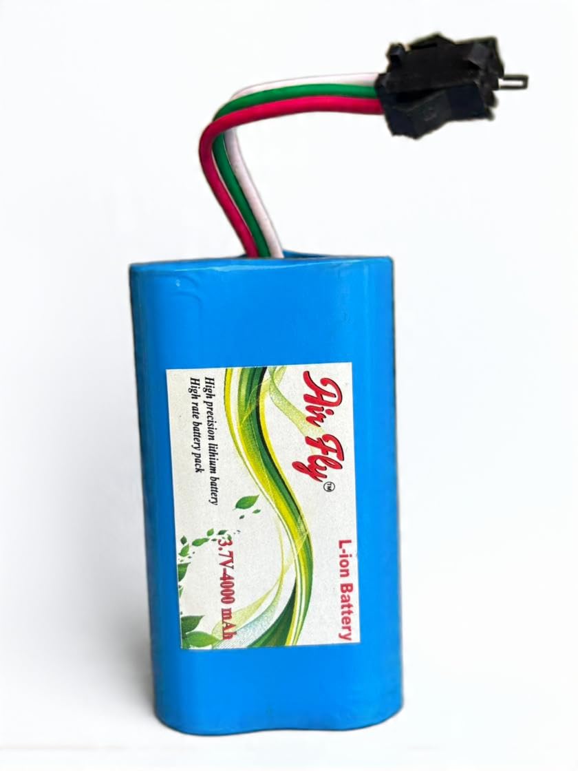 3.7V 4000mAh Rechargeable Li-ion Battery Pack, High Performance, Fast Charging Compatible, Blue Color with Multi-Pin Connector