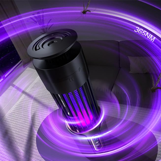 BiteGuard Elektrische Mückenfalle, 360° UV & CO₂, Akku, Wetterfest Outdoor | Elektrische Mückenfalle mit Akku & CO2-Simulation. Wetterfester 360° UV Insektenvernichter, Garten, Outdoor & Camping, 3000V.