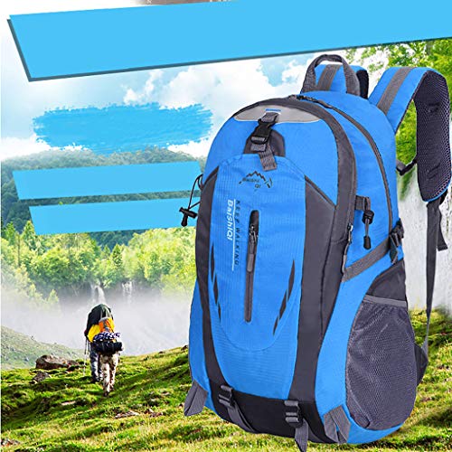 Haluoo Outdoor Sport Bacpack, Lightweight Durable Large Capacity Cycling Hiking Backpack Water Resistant Travel Rucksack Camping Mountaineering Climbing Dayback for Women Men Couples 60L (Blue)
