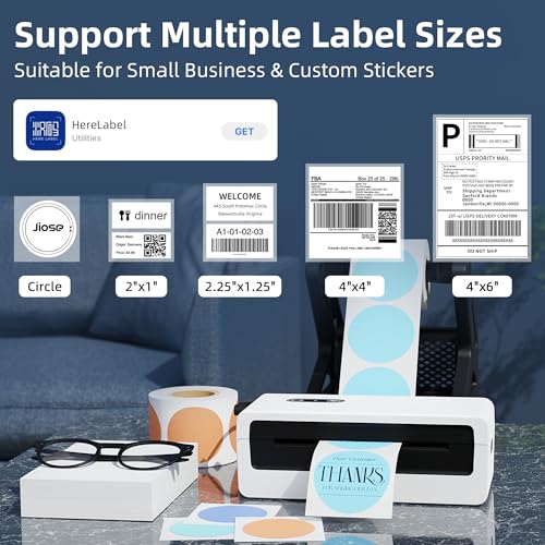 Image of Jiose Shipping Label Printer - 4x6 Thermal Printer for Small Business | Compatible with MacOS Windows
