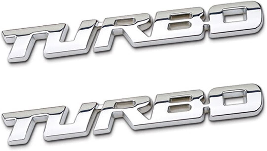 PAIR TURBO LOGO Emblems Badges Blade Side Fender Decals 3D Metal...