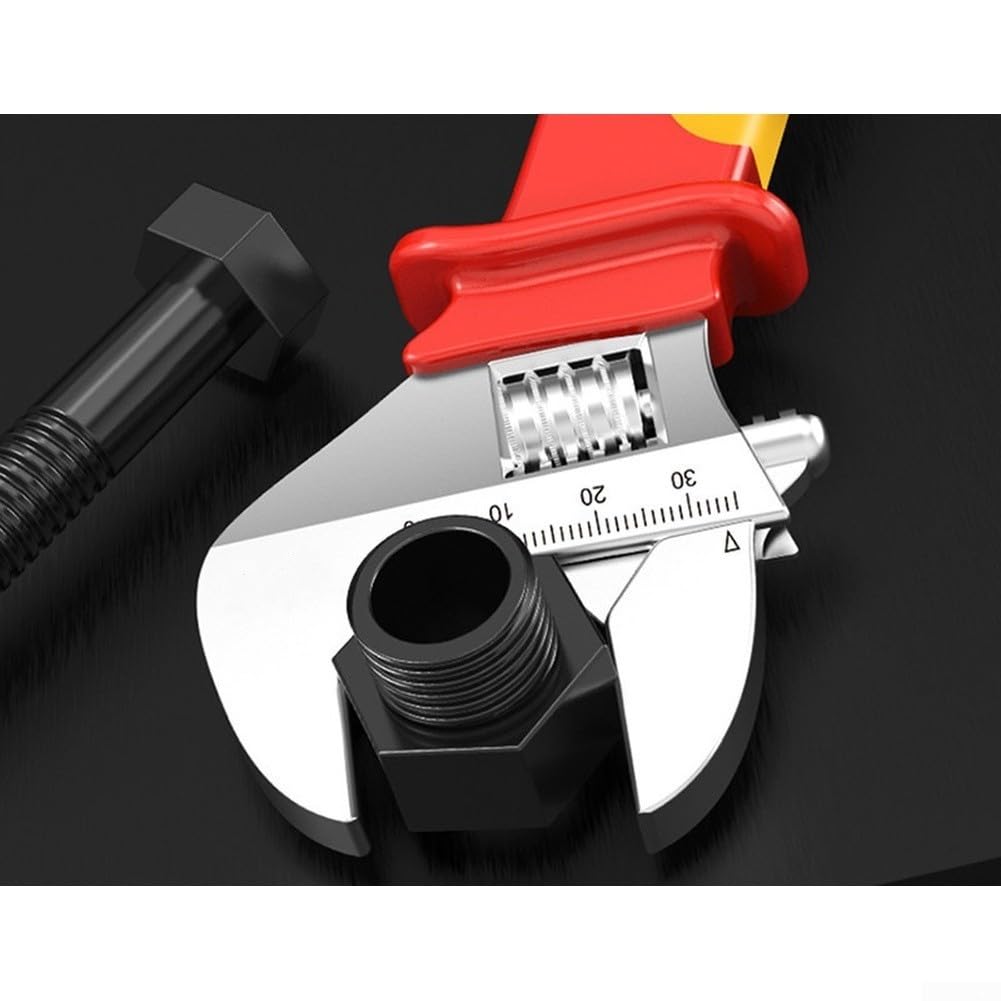 Llave ajustable aislada, herramienta de electricista de acero de aleación de 1000 V con certificación VDE para mantenimiento de alto voltaje, disponible en tamaños de 6/8/10/12 pulgadas (12 pulgadas)