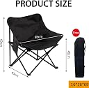 G-KARUNA Folding Camping Chair for Adults with Carry Bag, Portable Outdoor Moon Chair, Heavy Duty Steel Frame & Nylon Base Fabric for Camping, Beach, Fishing, Picnic, Lawn & Travel (Black) gallery image
