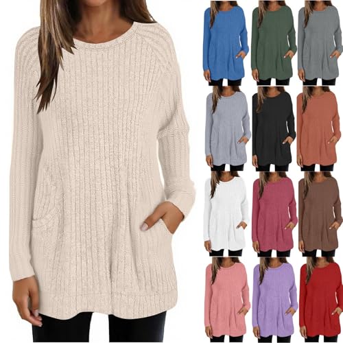 Cozy Sweaters for Women 2025 Fall Trendy Long Sleeve Knit Pullover