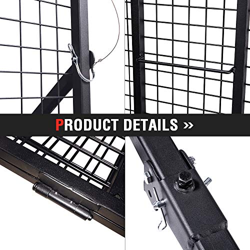 Hitch Mount Steel Cargo Carrier Basket with 49'' Folding Wheelchair Ramp, Fits 2'' Trailer Mounted Hitches - Image 4