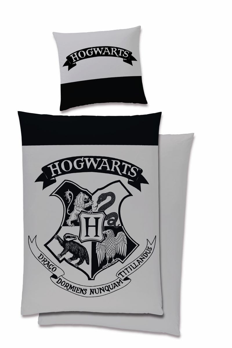 JACK Linon/Renforcé Bettwäsche 135x200 cm – 2-tlg, Harry Potter Hogwarts Wappen