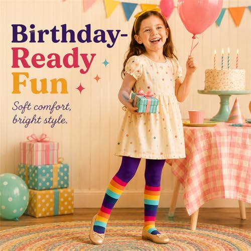 Image of VIKITA Girls tights Cotton Leggings in Spring fall winter stripe socks for girls 3-8 years