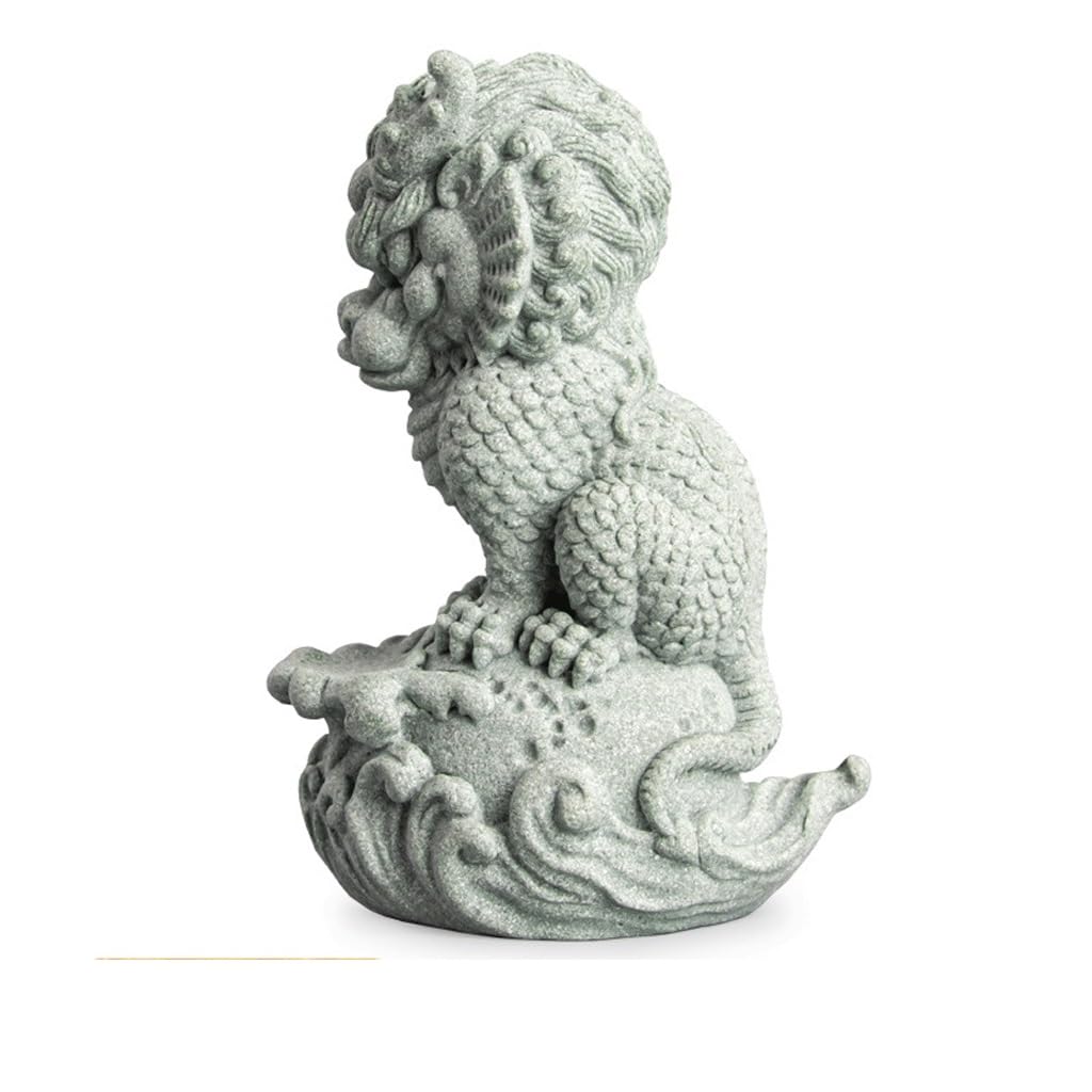ENGENDER Kung Fu Tea Pet Green Sandstone Auspicious Beasts, Water Gods And To Attract Wealth, Home Desktop Decorations, Tea Tables, Pet Ornaments(A)
