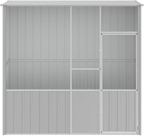 Miniatura 3 de Jaula para pájaros de acero galvanizado, jaula grande para pájaros con rejillas de malla de alambre y puerta con cerradura, jaula espaciosa y