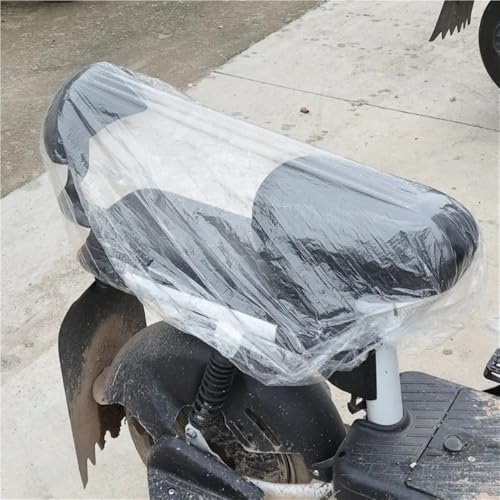Funda asiento banco de motocicleta impermeable transparente protectora elástica de plástico 6