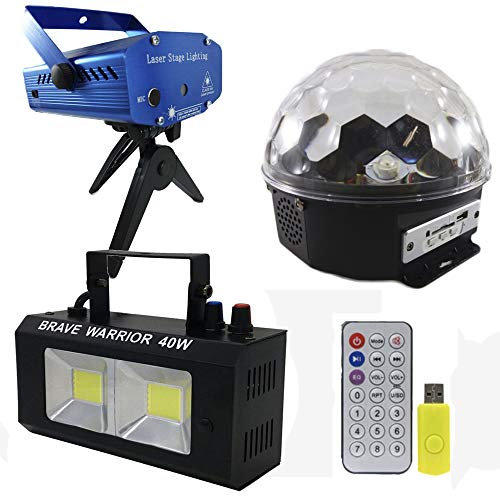 Kit Iluminação para Festa DJ Balada Globo de Luz Laser e Strobo - Produtos BIVOLT Automático