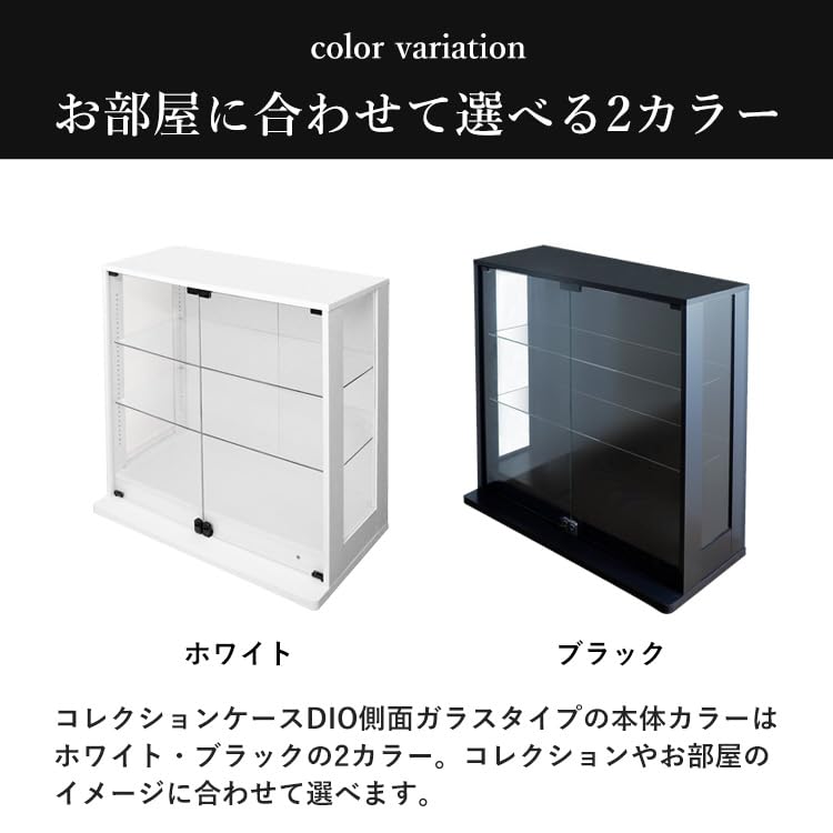 Amazon.co.jp: 地球家具 コレクションラック DIO 本体 側面ガラス 幅 
