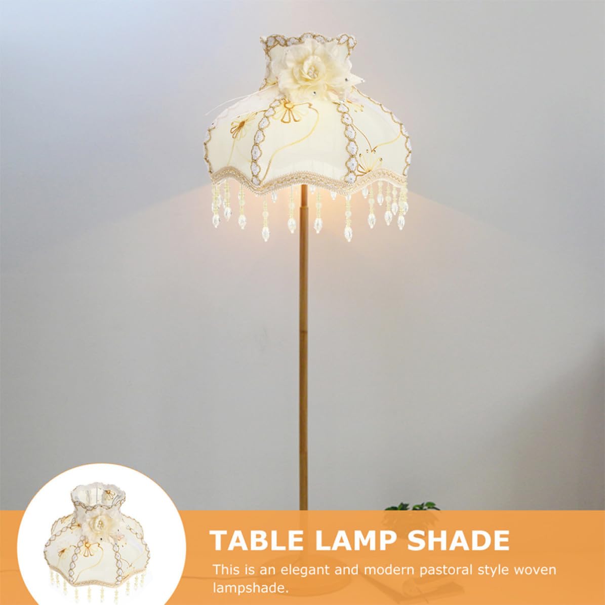 Beiger Retro Lampenschirm im Europäischen Stil für Tischlampe