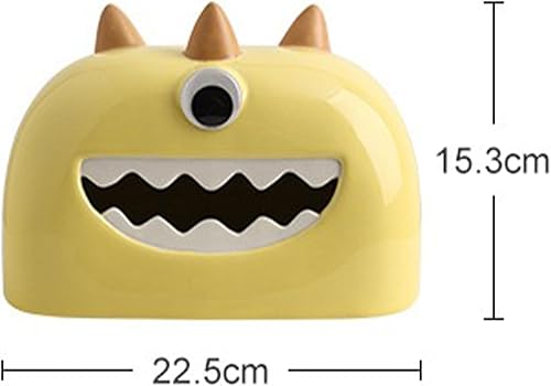 Miniatura 6 de Linxia Caja de pañuelos Little Monster, yema de huevo amarilla de un solo ojo, bonita caja de pañuelos soporte para teléfono, decoración creativa de