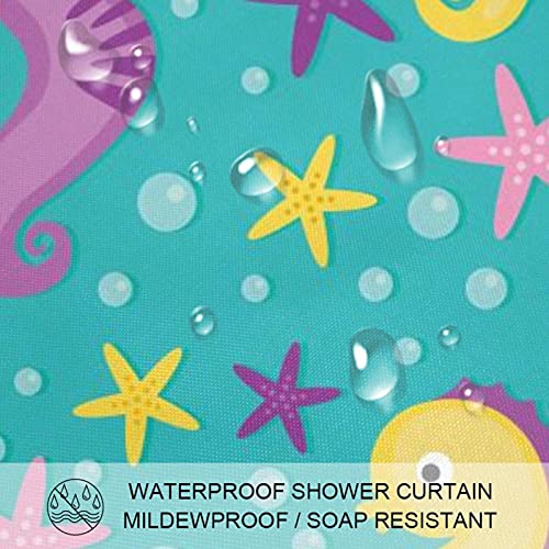 Rideau de douche 152 x 183 cm imperméable imprimé océan avec crochets inclus