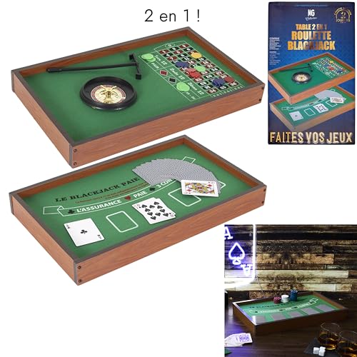 Meister Gadget, MG3490, Bring das Kasino nach Hause mit diesem Spiel des Kasinos 2 in 1 ! Bluffen, Strategie und viel Lachen garantiert mit diesem Spiel von Black Jack und Roulette.