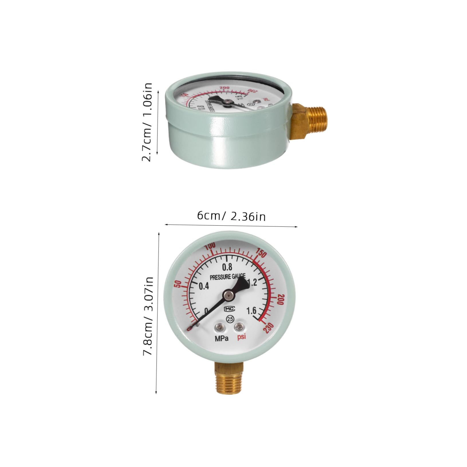 Yardwe Submersible Water Pressure Gauge Accurate Scuba Tank Pressure with Display User Friendly for Safe Diving and Multiuse Applications