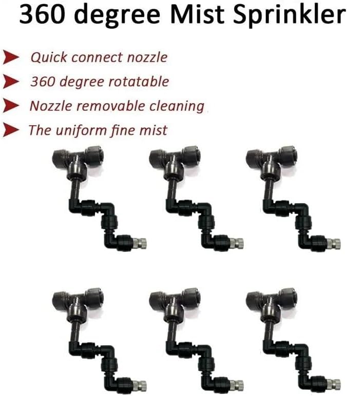 1-6Pcs Watering Spray Nozzle 360 Degree Sprinklers Terrarium Misting Spray Head Garden Greenhouse Irrigation Connectors(6pcs)