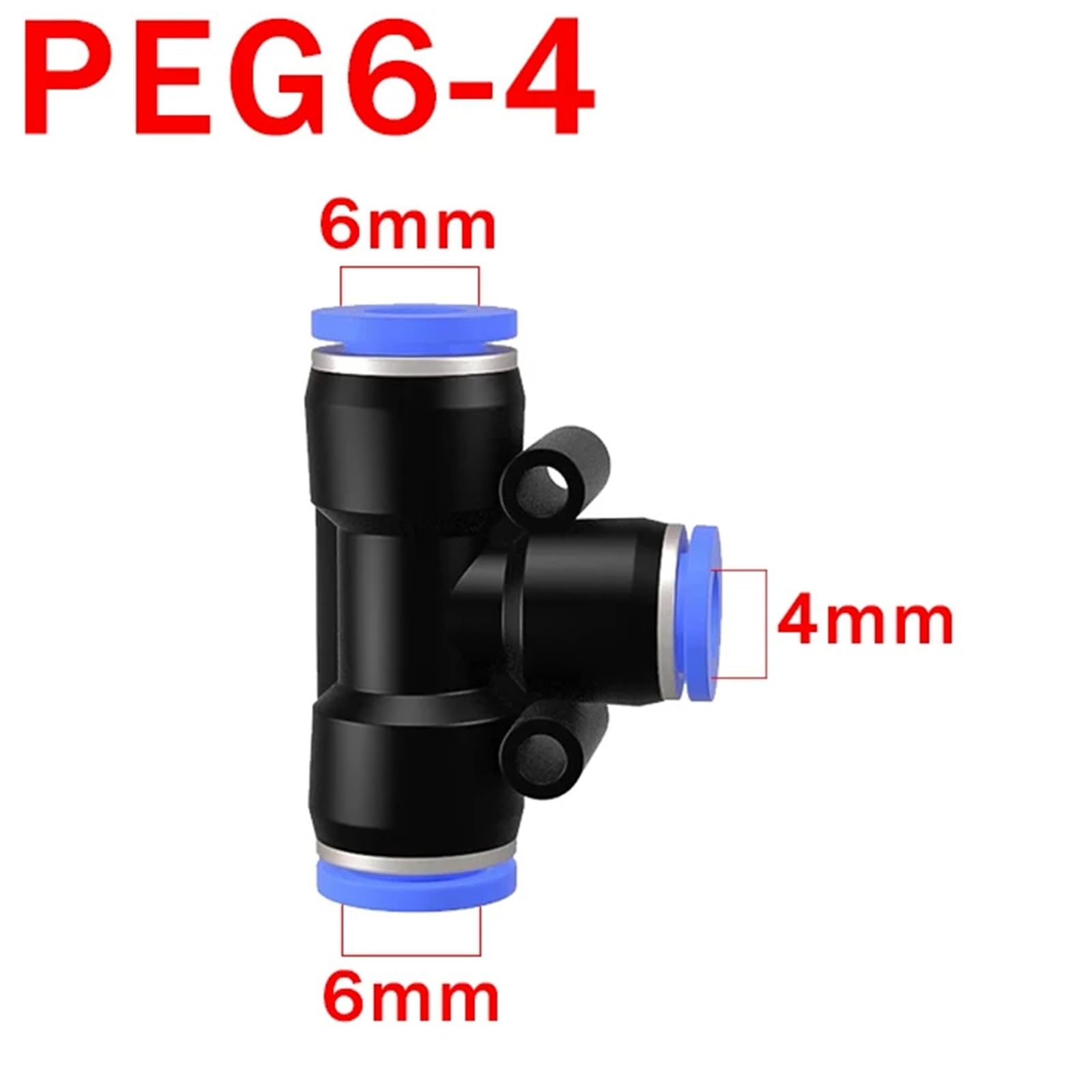 Złączki pneumatyczne szybkozłącze wąż powietrzny złącza rurowe plastikowe PE PEG 4 6 8 10 12 mm wciskane do wtyczki 50/100 szt. (PEG6-4,100 szt.)