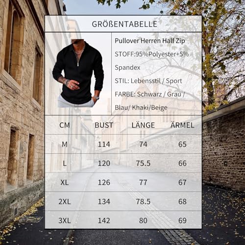 Pull homme hiver zippé doté d'un col 1/4 zip protecteur et élégant