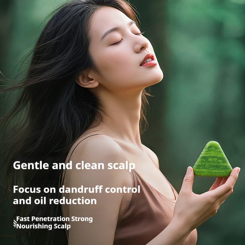 Miniatura 5 de Nature Triangle - Barra de champú Usman Grass Seven Green, voluminizador y control de aceite, champú sólido para mujeres y hombres