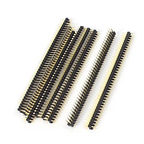 uxcell 9Pcs PBC 2x40Pin 2.54mm Conector macho recto miniatura 1