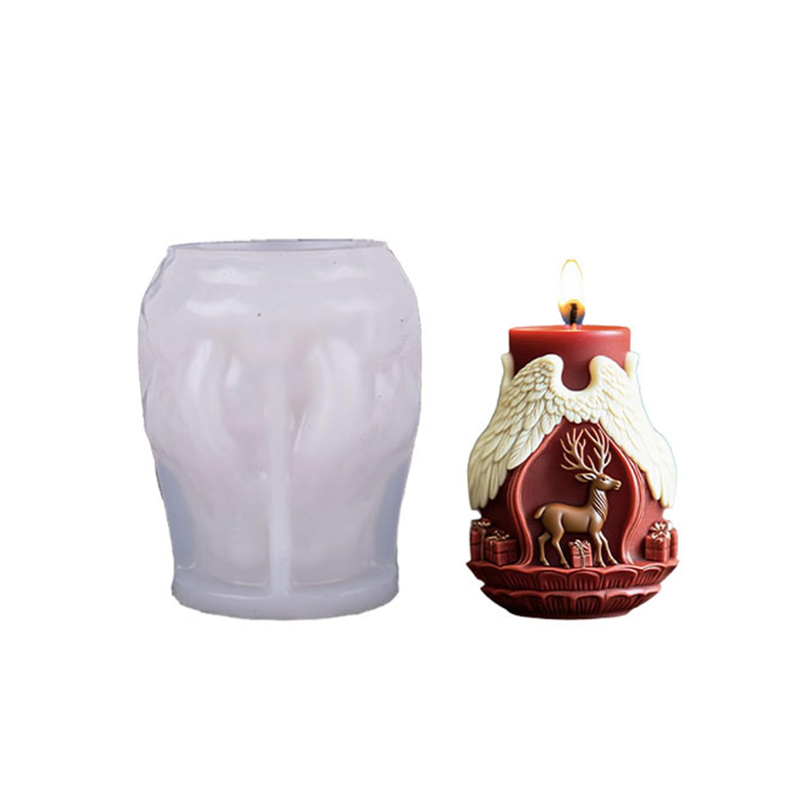 Buxuaaaa Santa Silicone Plasters Molds Casting Molds Elks Epoxy Resin Christmas Elks Silicone Christmas