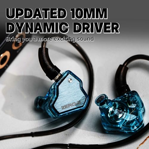 Image of Linsoul 7Hz x Crinacle Zero:2 in Ear Monitor, Updated 10mm Dynamic Driver IEM, Wired Earbuds Earphones, Gaming Earbuds, with OFC IEM Cable for Musician (Blue)
