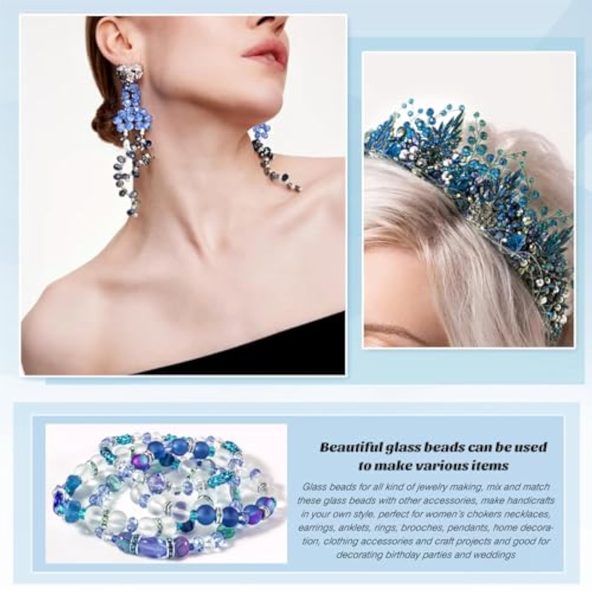 1000pcs Briolette Crystal Glass Beads for Jewellery Making