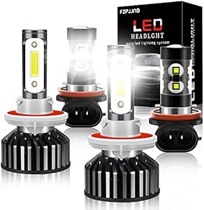 FZPJJNB Fit For DODGE CHALLENGER (2015-2020) LED Headlight Bulbs, 9012/HIR2 High/Low Beam + H11 LED Fog Light Bulbs, High Lumens Halogen Replacements, Pack of 4