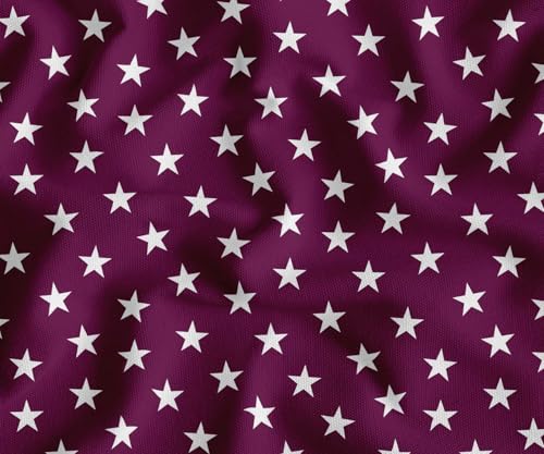 Image of Soimoi Pink Cotton Canvas Fabric Stars Star Decor Fabric Printed Meter 58 Inch Wide